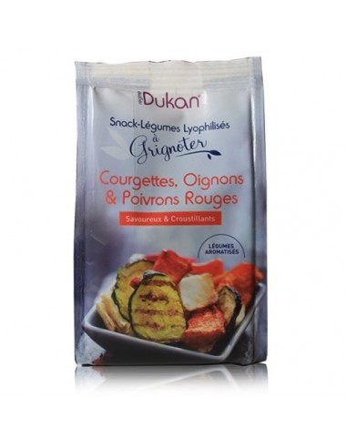 Snack Dukan alle verdure liofilizzate gusto zucchine cipolle e peperoni rossi
