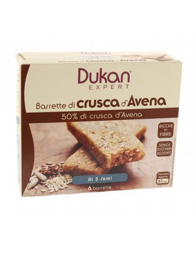 Barrette di crusca d'avena ai 3 semi Dukan - 6 pezzi
