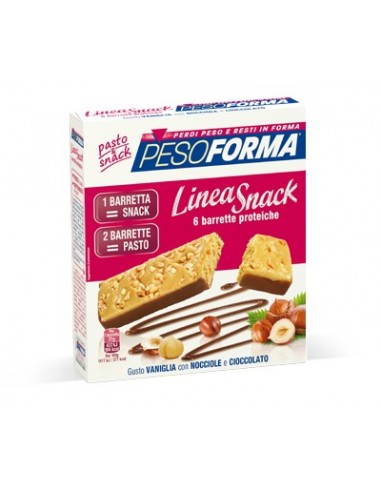 Linea Snack Vaniglia con Nocciola e Cioccolato Pesoforma - 6 barrette