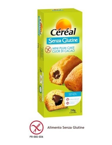 Mini Plum cake cuor di cacao Céréal - 210 g