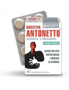 Digestivo Antonetto Acidità e Reflusso Menta - 40 Compresse