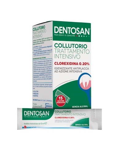 Dentosan Collutorio 0,20% Clorexidina Monodose - 15 Bustine