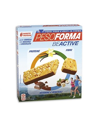 Pesoforma BeActive Barrette Vaniglia con Nocciola e Cioccolato