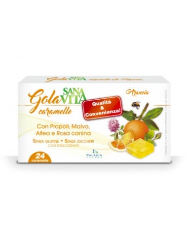 Sanavita Gola Caramelle gusto Arancia - 24 Compresse