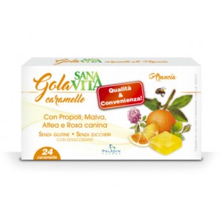 Sanavita Gola Caramelle gusto Arancia - Doppia confezione
