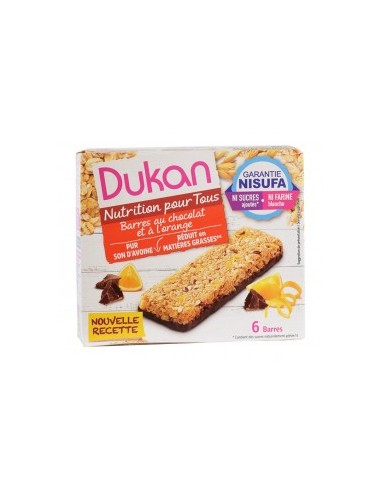 Dukan Barrette alla crusca d'avena con cioccolato e arancia