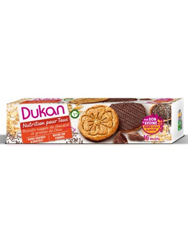 Dukan Biscotti di Crusca d'Avena ai Semi di Chia con Cioccolato Fondente