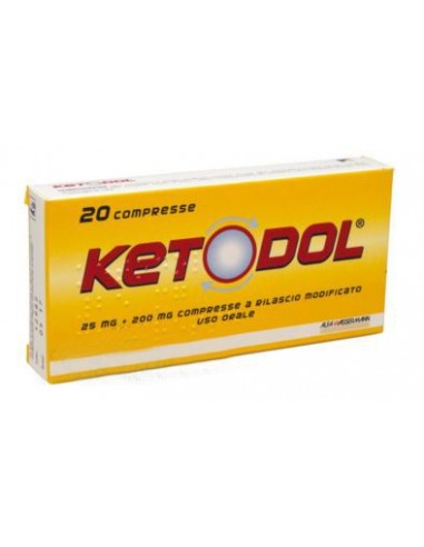 Ketodol 25 mg + 200 mg - 20 Compresse