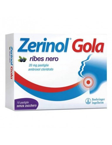 Zerinol Gola Ribes Nero - 18 Pastiglie Senza Zucchero