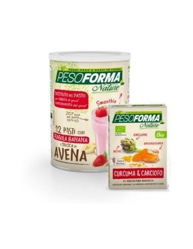 Pesoforma Smoothie Fragola e Banana + Integratore Curcuma Nature