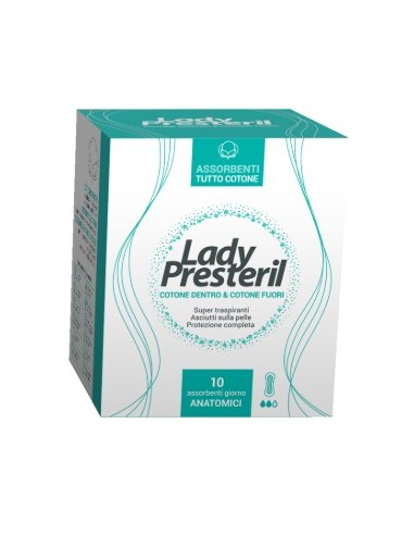 Lady Presteril Pocket Cotton Power - 10 Assorbenti Anatomici