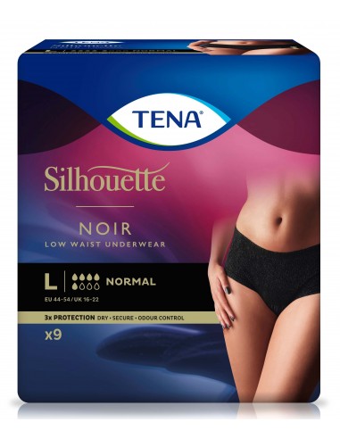 Tena Silhouette Noir Misura L - 9 Pezzi