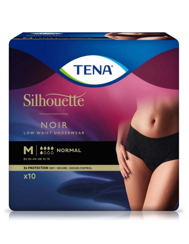 Tena Silhouette Noir Misura M - 10 Pezzi