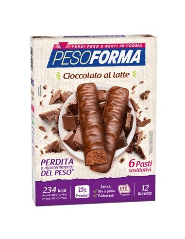 Barrette al cioccolato al latte Pesoforma - 6 pasti