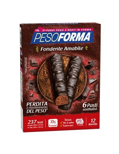 Barrette Pesoforma al Cioccolato Fondente Amabile - 6 pasti