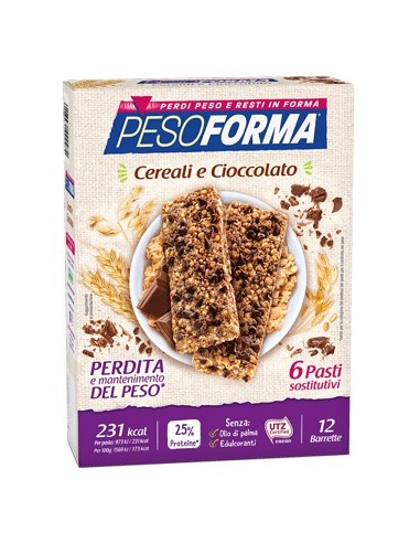 Barrette Pesoforma ai cereali e cioccolato - 6 pasti