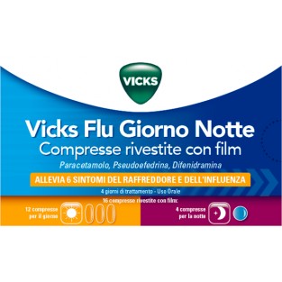 Vicks Flu Giorno e Notte 12+4 Compresse