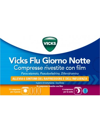 Vicks Flu Giorno e Notte 12+4 Compresse