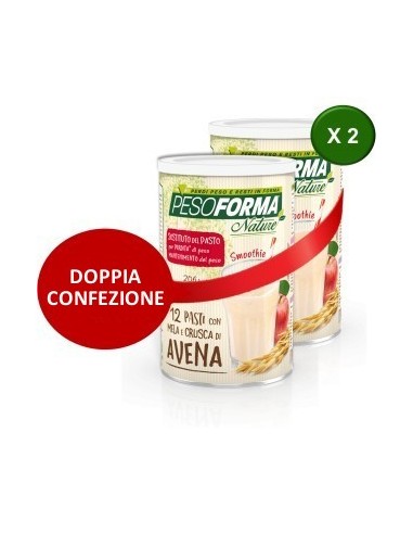 Doppia Confezione Smoothie con Mela e Crusca di Avena Pesoforma Nature