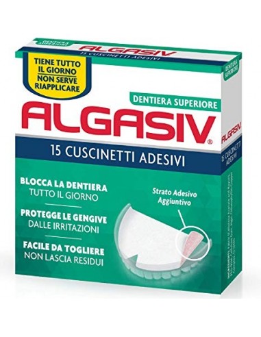 Algasiv Dentiera Superiore - 15 Cuscinetti Adesivi