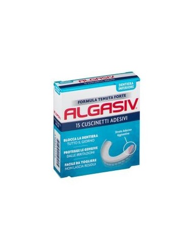 Algasiv Dentiera Inferiore - 15 Cuscinetti Adesivi