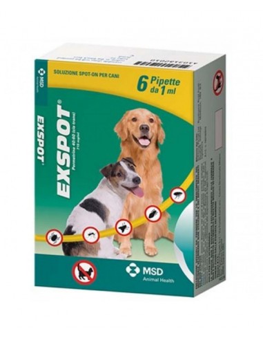 Exspot Soluzione Spot-on per Cani - 6 Pipette 1 ml