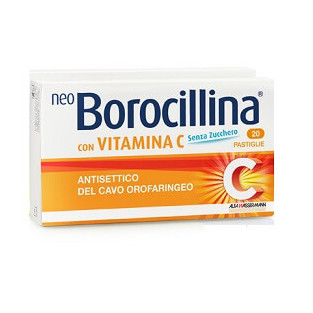 NeoBorocillina con Vitamina C - 16 Pastiglie Senza Zucchero