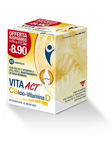 Vita Act Calcio + Vitamina D - 60 Compresse