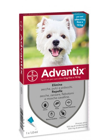 Advantix Spot On Cani Da 4 A 10 Kg - 1 Pipetta