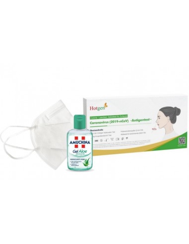 Kit prevenzione Covid Hotgen - 10 Ffp2 Bianco