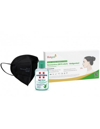 Kit prevenzione Covid Hotgen - 10 Ffp2 Nero