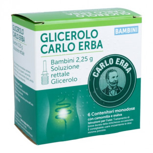 Glicerolo Carlo Erba Bambini - 6 microclismi
