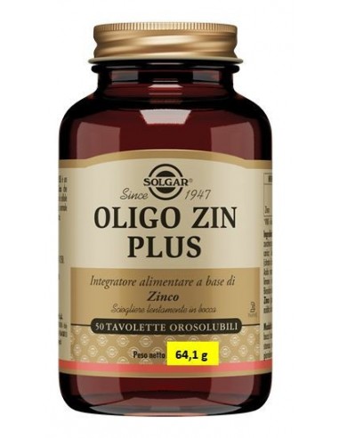 Oligo Zin Plus Solgar - 50 Tavolette Orosolubili