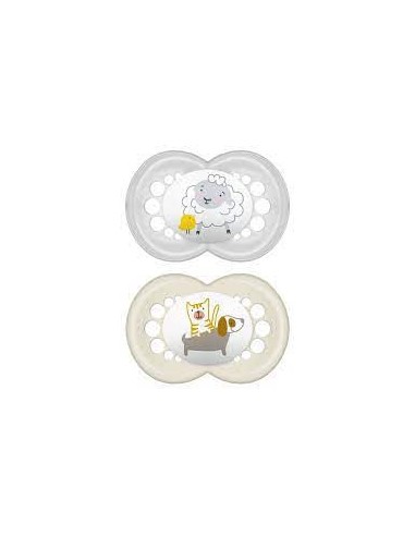 Mam Original 16+ Due Succhietti in Silicone - Neutro