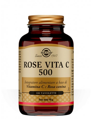 Rose Vita C 500 Solgar - Bottiglietta 100 tavolette