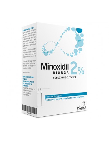 Minoxidil Biorga 2% Soluzione Cutanea - 3 Flaconi