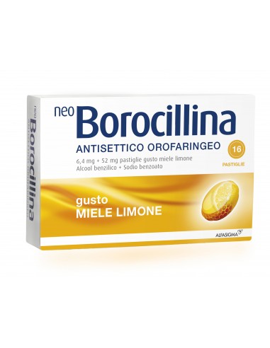 Neoborocillina Antisettico Orofaringeo Miele e Limone - 16 pastiglie