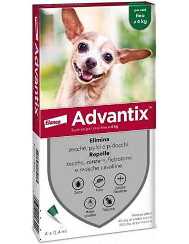 Advantix Spot On per Cani fino a 4 kg - 4 Pipette