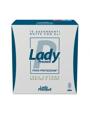 Cotton Power Notte Lady Presteril - 10 Assorbenti con Ali