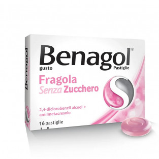 Benagol Senza Zucchero gusto Fragola - 16 Pastiglie