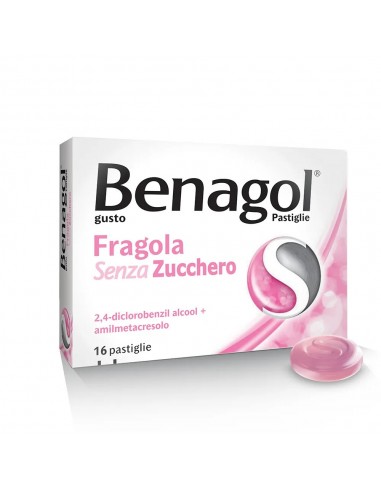 Benagol Senza Zucchero gusto Fragola - 16 Pastiglie