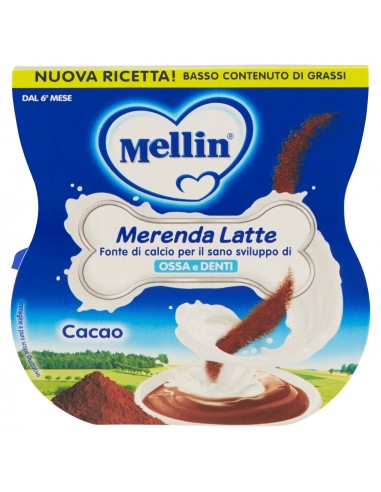 Merenda gusto latte e cacao Mellin - 2 vasetti