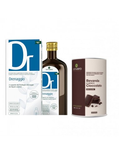 Kit Dieta Zero Bevanda al Cacao 300 g + Drenaggio 500 ml