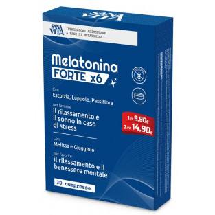 Sanavita Melatonina Forte X6 - 30 Compresse