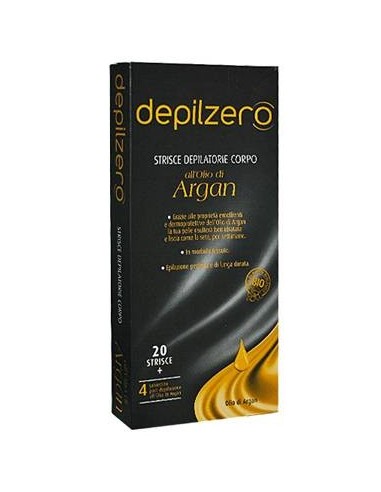 Strisce depilatorie per il corpo all'olio di Argan Depilzero - 20 pezzi