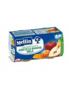 Omogeneizzato con albicocca banana mela Mellin