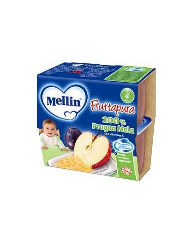 Fruttapura Mellin gusto mela e prugna - 4 vasetti