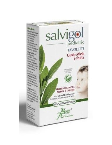 Salvigol pediatric Aboca al gusto miele e frutta - 30 tavolette