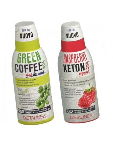 Kit dimagrante Dietalinea: Green Coffee 400 e Raspberry Keton 400