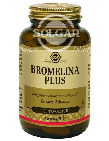 Bromelina Plus Solgar - 30 tavolette